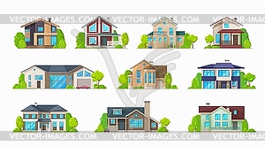 Home house villa bungalow, condominium real estate - royalty-free vector clipart