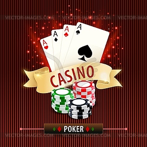 Online poker, card gambling games banner - vector clipart / vector image