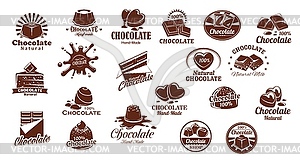 Chocolate sweets icons set - vector clipart