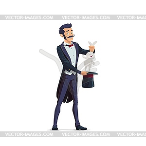 Vector Illustration Of Magician Performing His Trick Rabbit Appearing From  A Magic Top Hat Royalty Free SVG, Cliparts, Vectors, and Stock  Illustration. Image 107953211.