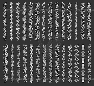 Floral frame borders and dividers, set - royalty-free vector clipart