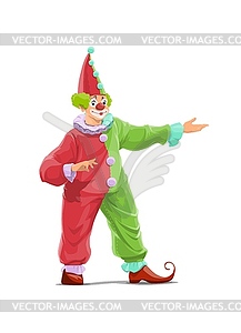 Big Top Circus clown cartoon character - royalty-free vector clipart