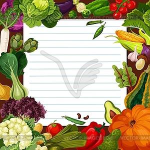 Шаблон рецепта овощного салата - изображение в векторе / векторный клипарт