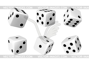 Casino dices, die for table games realistic - vector image