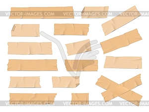 Adhesive, duct tape pieces realistic - vector image