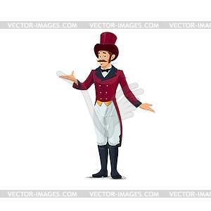Big top tent circus entertainer character - vector image