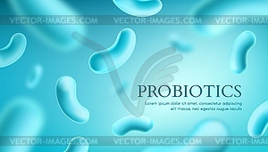 Пробиотики фон, добавка бактерий - рисунок в векторе