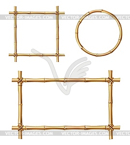 Бамбуковые рамы, деревянные бордюры - векторный дизайн