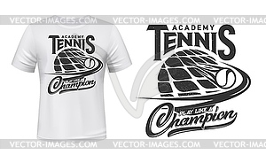 Tennis sport academy t-shirt print mockup - vector clip art