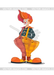 Clown, big top circus shapito clown in big pants - vector clipart