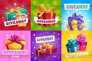 Giveaway gifts, competition winner prize - vector clipart