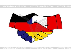 Germany and France trade, cooperation handshake - royalty-free vector image