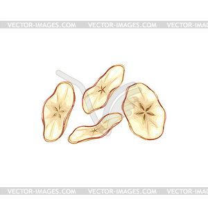 Apple dried fruits, dry food snack, fruit sweets - vector EPS clipart