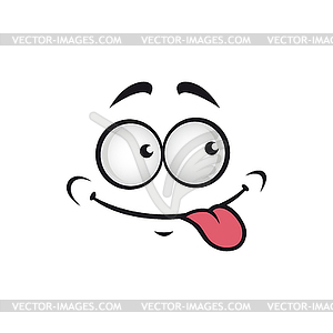 Clipart Cartoon of a Crazy Face Emoji Emoticon Tongue Out 