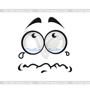 Smiley crying grief sad face - vector clip art