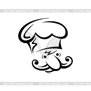 Cartoon waiter, chef cook or baker - vector image