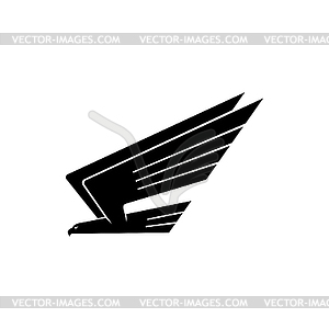 Hawk flying bird silhouette - vector image