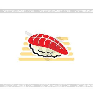 Salmon nigiri sushi on board - vector clip art