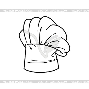 White chef cook hat linear icon - vector image