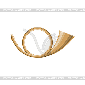 Brass post horn icon - vector clipart