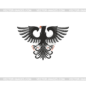 Черный орел геральдика символ птица талисман - векторное изображение EPS