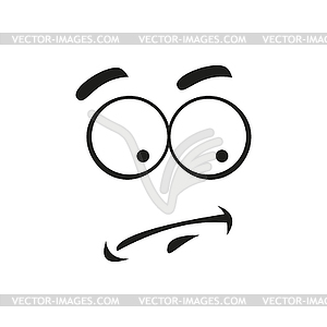 Apathetic emoji indifferent emoticon face - vector image