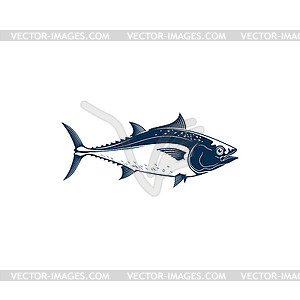 Tuna predatory schooling fish bluefin - vector image