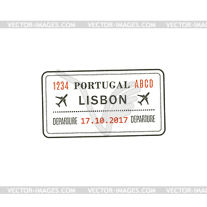 Departure visa to Portugal Lisbon - royalty-free vector image
