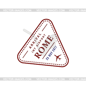 Rome airport stamp - vector clipart