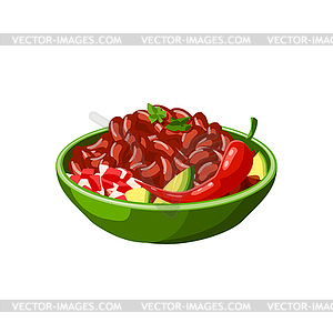 Chilli beans dish, Mexican traditional food - royalty-free vector image