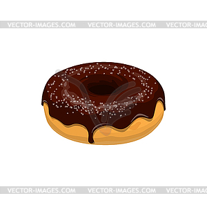 Doughnut with chocolate cake - vector image