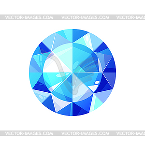 Sapphire blue round diamond - vector image