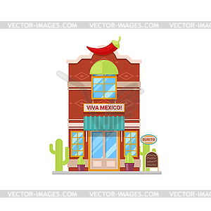 Restaurant of mexican cuisine building - vector EPS clipart