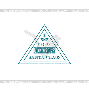 Santa Claus mail, post mark - vector image