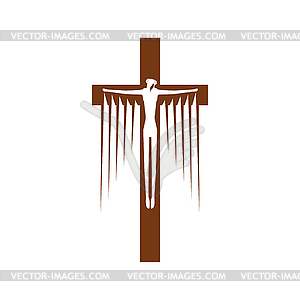 Crucifix with Jesus Christ crucifixion - vector EPS clipart