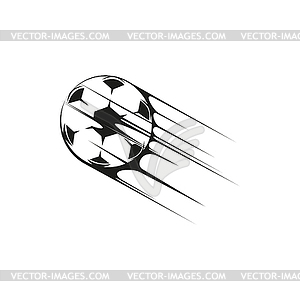 Футбол или футбольный мяч летит в движении - векторный клипарт Royalty-Free