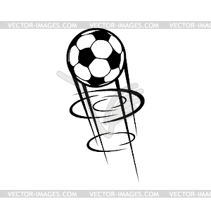 Soccer or football ball flying in motion - vector clip art