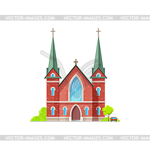 Monastery Christian religion building - royalty-free vector image