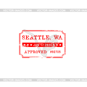 Check of quality Seattle approved grunge seal - vector clipart