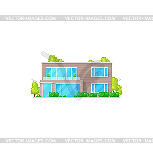 Townhouse facade exterior chalet building - vector image