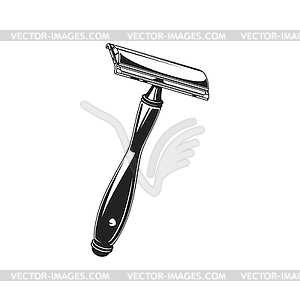 Old safety double edge razor blade holder - vector clipart