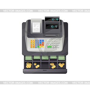 Cash register with touchscreen interface - vector clipart