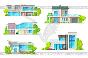 Real estate house or home building icons - vector image