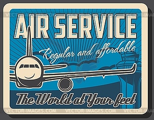 Air service, air travel, passenger transportation - vector image