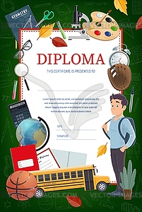 Kids education diploma certificate - vector image