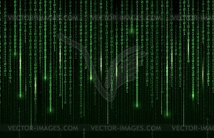 Technology background, digital binary code matrix - vector image