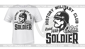 German soldier t-shirt print for military club - vector clipart