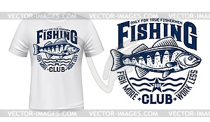 Seaking perch fish t-shirt print - vector clipart