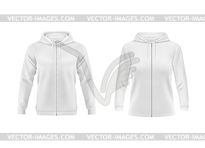 Hoodie white sweatshirt mockup fashion vector clip art