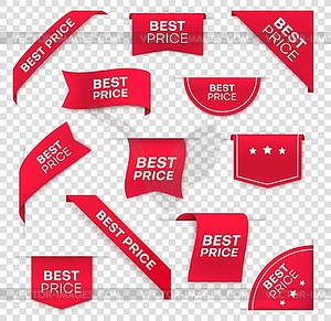 Красные знамена по лучшей цене, бирки для продажи углов - изображение в формате EPS
